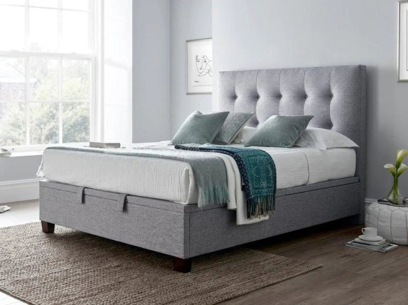 Lumley Light Grey Fabric Ottoman Storage Bed (FE lift)