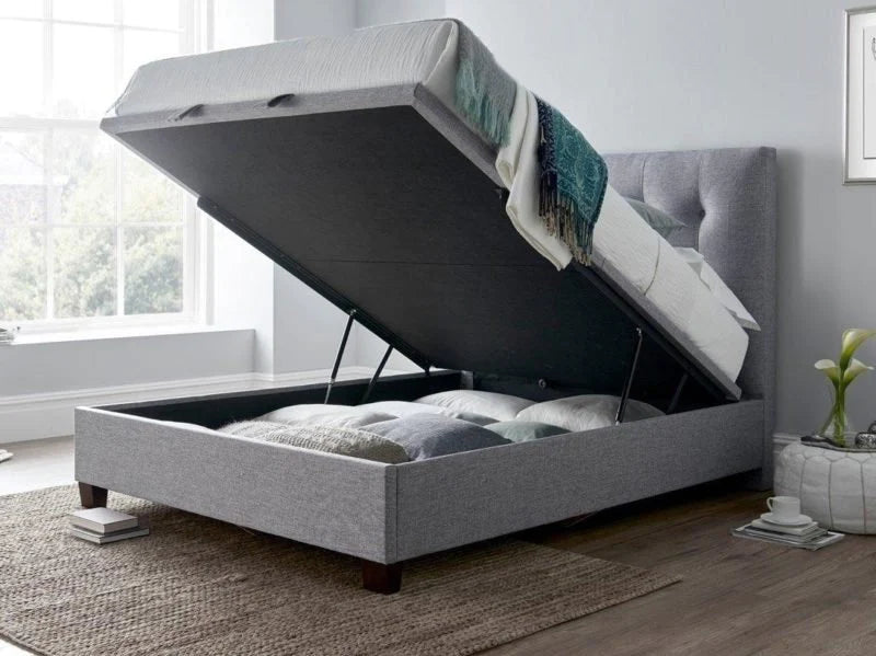 Lumley Light Grey Fabric Ottoman Storage Bed (FE lift)