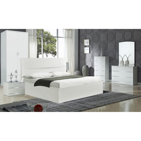 Arden/Widney White High Gloss Bedside