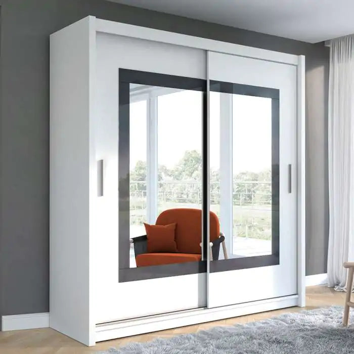 Pluto 203 (Classic White) Sliding Door Wardrobe