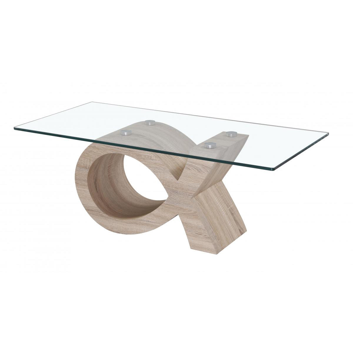 Cape Coffee Table Natural + Clear Glass Top