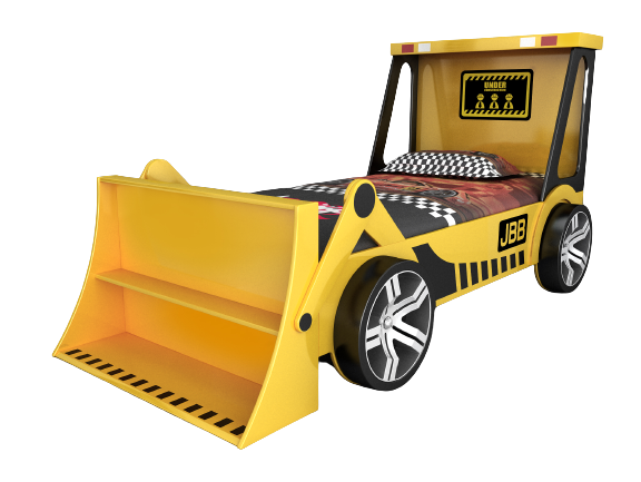 Artisan Yellow JCB Builders Tractor Novelty Kids Bed