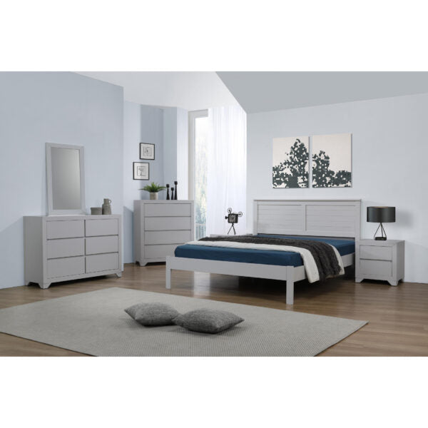 Wilmot Wooden Bed Frame Grey