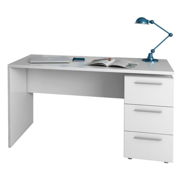 Arctic Desk 3 Drawer White