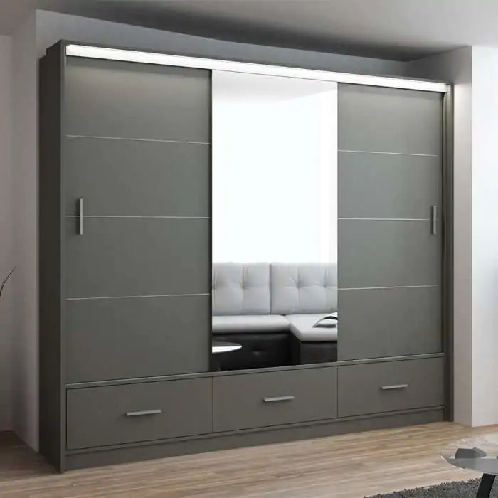 Marsylia 255 (Graphite) Sliding Door Wardrobe