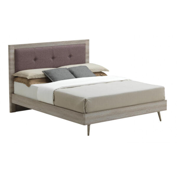 Belvoir Grey Oak & Mocca Fabric Bed