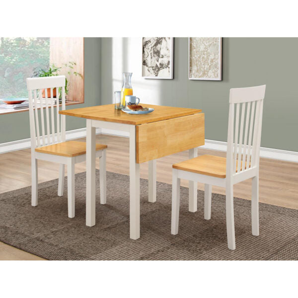 Atlas Dropleaf Dining Set with 2 Chairs Natural