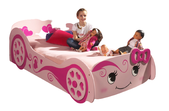 Pink Love Car Kids Novelty Bed