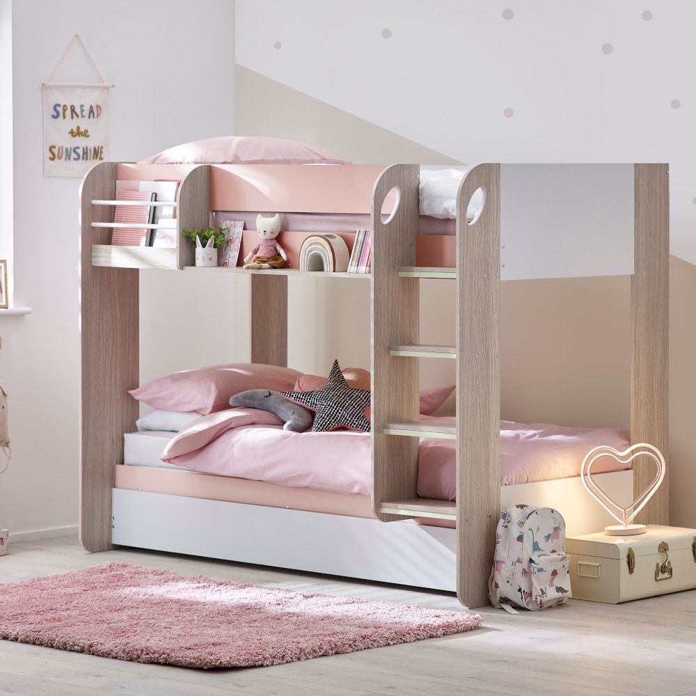 Mars Bunk With Under Bed Draw (Pastel Pink)