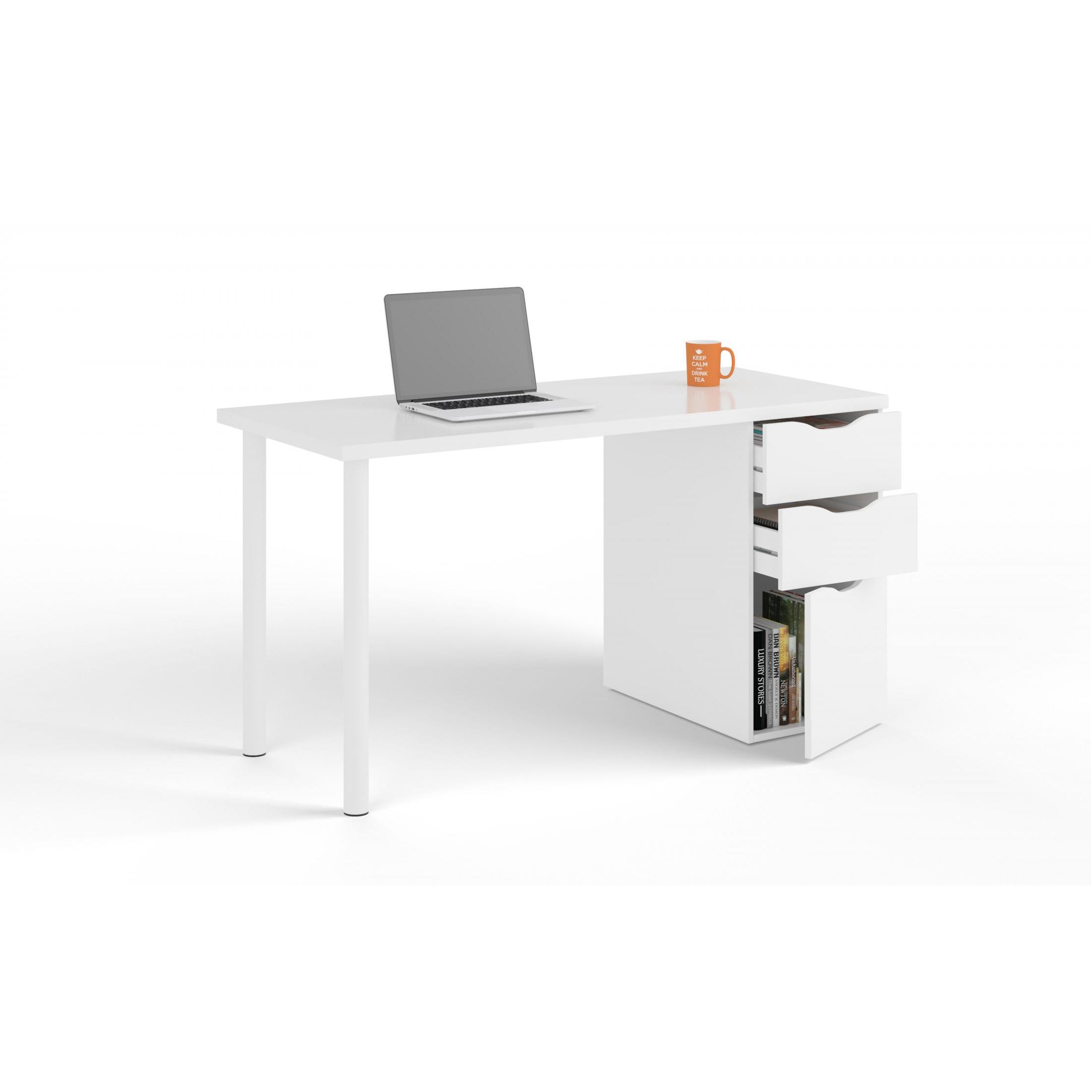 Arctic Computer Desk Reversible White