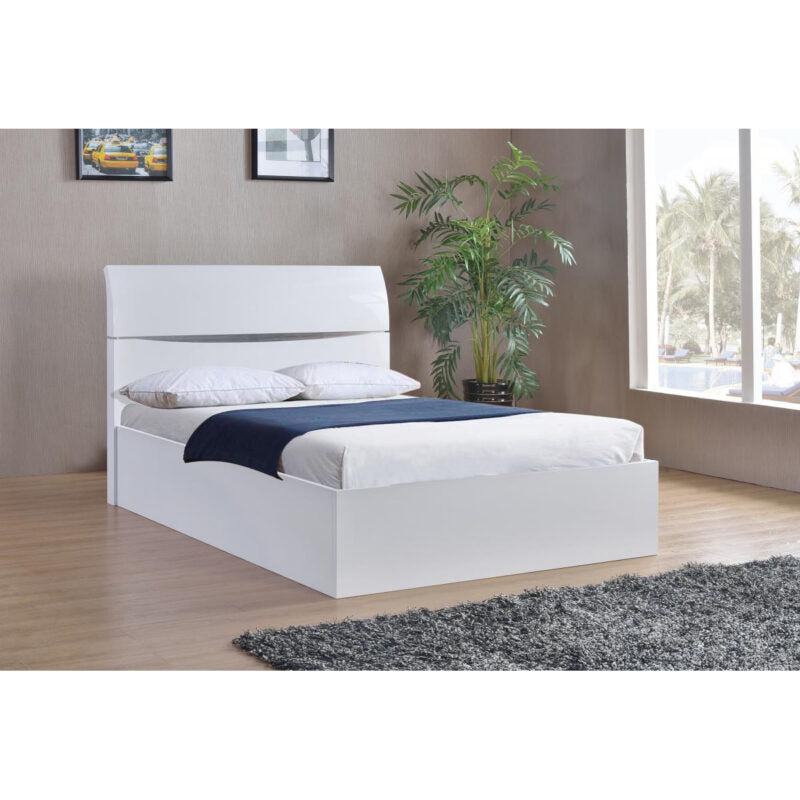 Arden White High Gloss Storage Bed Frame