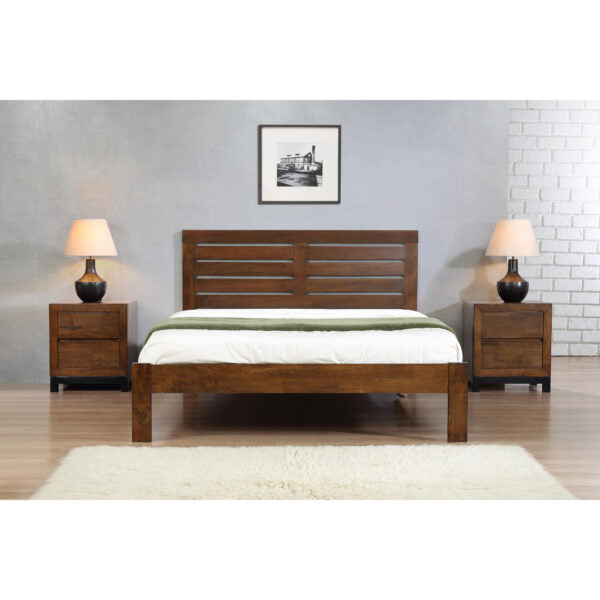 Vulcan Wooden Bed Frame Rustic Oak