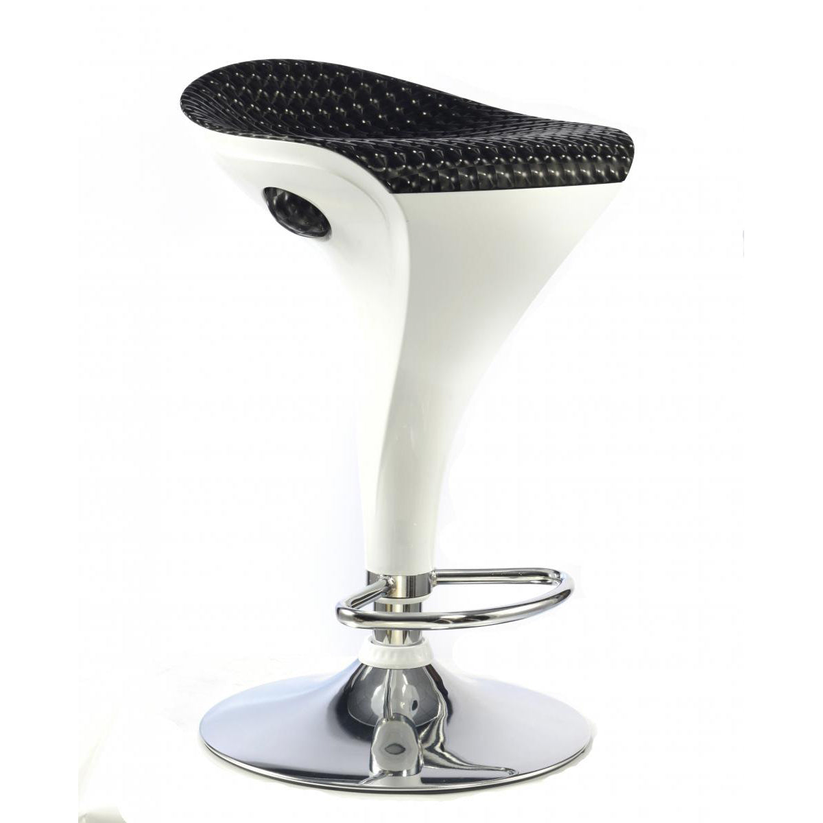 Welford Bar Stool White Base & Black PU Seat (2s)